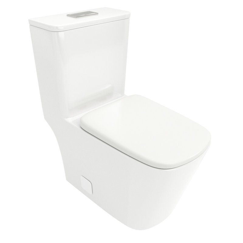 Toilette moderne en céramique avec siège rembourré moelleux - blanc très confortable aux rayures