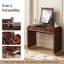 Miroir de salle de bain moyen espresso et 2 tiroirs-130153165