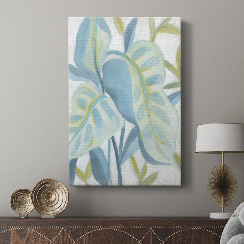 Turquoise feuilles tropicales I - galerie Cavas sur mesure