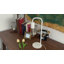 Mini lampe de table blanche avec câble, lampe de table en métal de style industriel, douille E27, largeur 12 cm, hauteur 34,5 cm (ampoule non incluse)