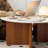 Rock Slab Coffee Table with Solid Wood Legs
