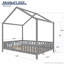 Lit de plancher en forme de maison avec auvent et balustrades hautes-845560666-845560646