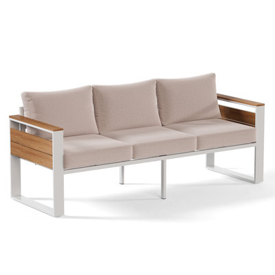 Canapé modulaire d'extérieur en aluminium 3 places avec coussins en oléfine