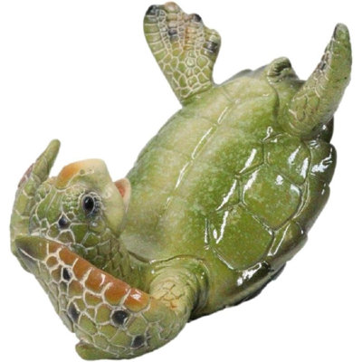 Nautical Marine Playful Green Shelled Sea Turtle On Back Flip Cell Phone Holder