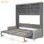 Grand lit gris avec lit confortable - Polyvalent et peu encombrant-975873805