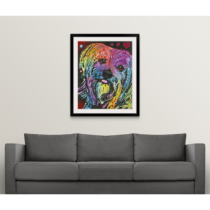 « dog art 10 », reproduction d’impression, Cadre noir, H 32 po x l 27 po x P 1 po