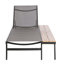 Chaise longue grise et noire avec bois d'eucalyptus et fonction réglable - Rouille - Siège en filet d'aluminium 2 pièces