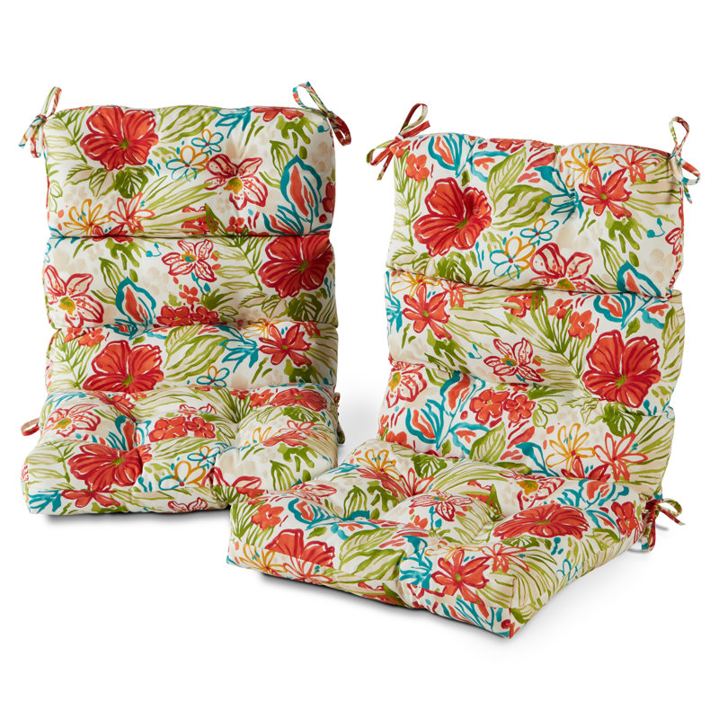 Lester Outdoor High Back Chair Cushion, Breeze Floral, 2