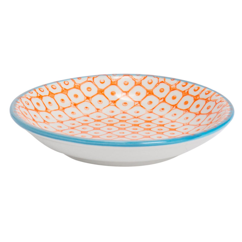Nicola Spring Hand-Printed Sauce Dishes - 10cm - Orange - Pack of 6