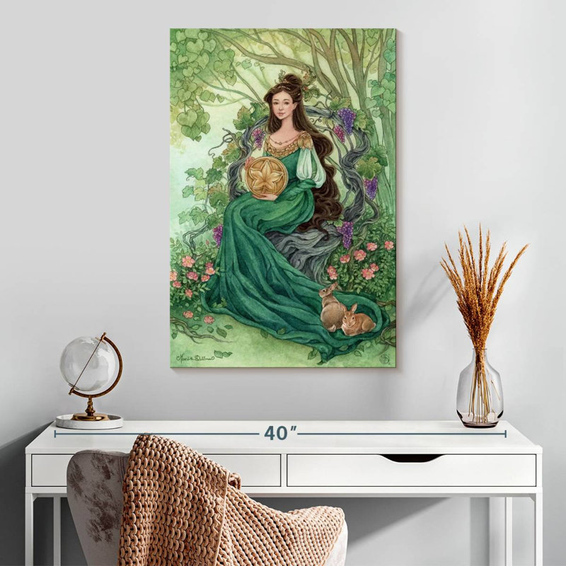 Leisha, reine des pentacles, H 30 po x l 20 po