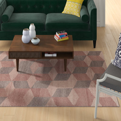 Tapis gris/rouge handwoven à tissage plat Cambria