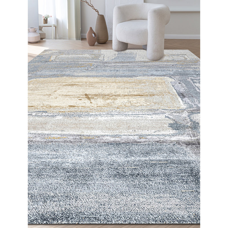 Hand Knotted Area Rug in Silver/Ivory/Beige/Gray, Rectangle 10' x 14'