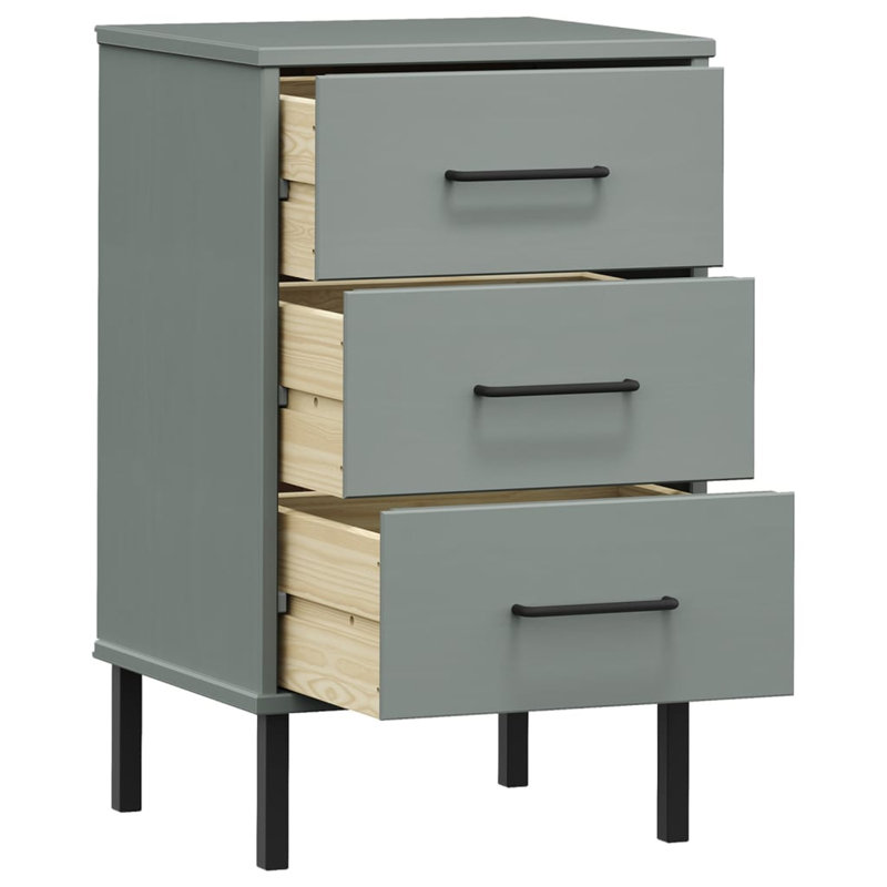 40cm W Bedside Table, Grey