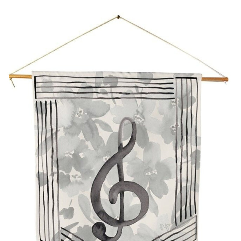  Décoration murale fanion de note de musique Treble Clef 18 x 21 po