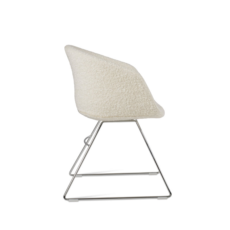 Fauteuil Tribeca, Chrome, Blanc cassé