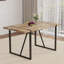 Table de salle à manger de 55 po en bois aggloméré rectangulaire moderne industriel en bois foncé, 4 à 6 personnes, plateau de table en bois d'ingénierie de 1,5 po d'épaisseur et pieds rectangulaires noirs en métal, utilisés pour la maison et la cuisine-576594560-576594561