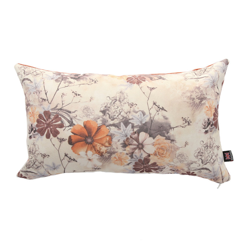 Alpharetta Floral Rectangular Cushion, Orange