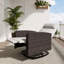 Fauteuil inclinable pivotant en osier de 28 po avec table d'appoint relevable-1044909686