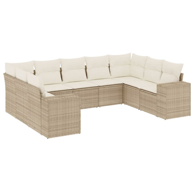 Vidaxl Garden Sofa Set Beige, Cream