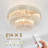 23.6" 5-Head Dimmable LED Layered Crystal Ceiling Llight (Rose Gold)