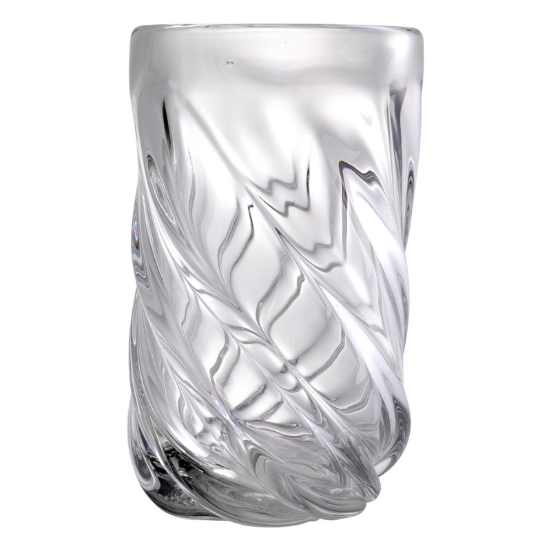 Angelito Handmade Glass Table Vase, 14.17" H x 7.87" W x 7.87" D, Clear