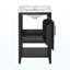 Meuble-lavabo de 20 po avec lavabo, armoire de salle de bain avec porte à fermeture douce, support de rangement et tablette ouverte, noir-1295621365