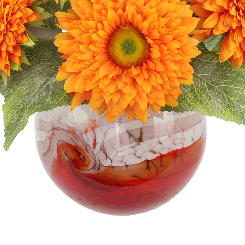 Sunflowers Arranged in Glass Vase, Branca
