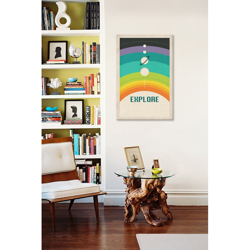 « système solaire ii »-impression sur toile tendue, H 26 po x l 18 po x P 1,5 po