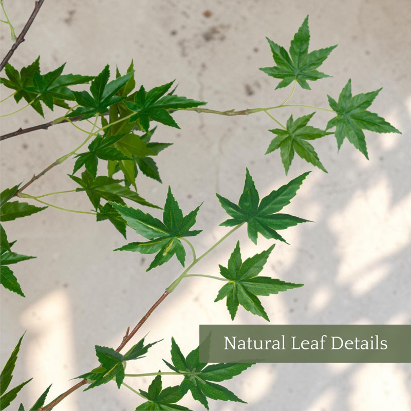 Jade 7 ft Faux Japanese Maple Tree - Artificial Maple Tree in Black Nursery Pot