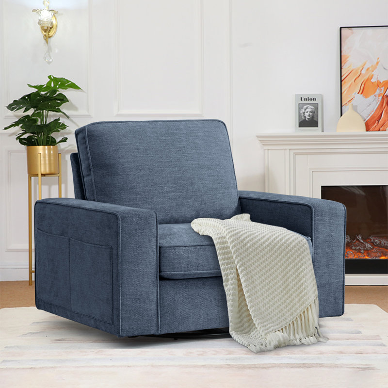 Canapé simple 40,16 po, Chenille bleu