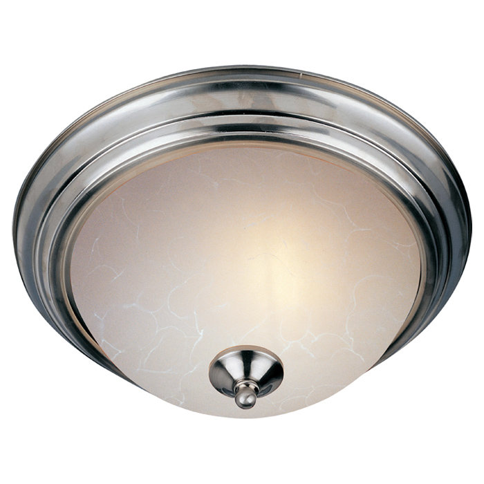 Brenden Glass Flush Mount, Satin Nickel, Ice