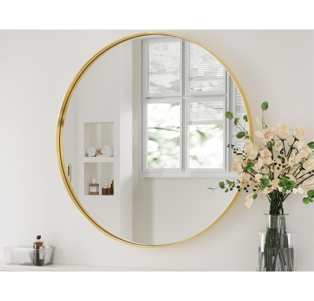 Alysan Round Wall Mirror Accent Vanity Bathroom Circle Mirror for home wall decor,over sink Mercer41