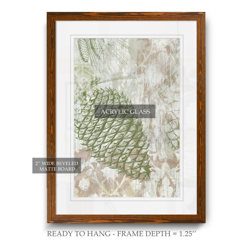 « pinecone fresco i » par paul cezanne-cadre photo, reproduction d’art, H 30 po x l 22 po x P 1,25 po, Papier encadré érable