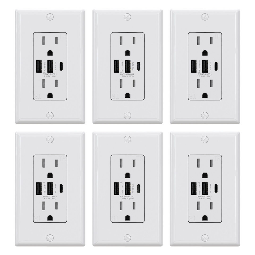 15 Tamper Resistant Outlet with USB Port ELEGRP Package 