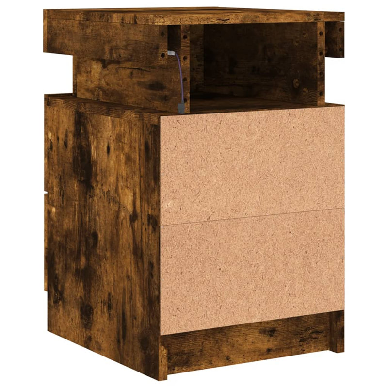 Steubenville 35cm W Manufactured Wood Bedside Table, Smoked Oak