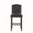 Set Of 2, Upholstered Counter Height Barstools With Nailhead Trim, Dark Charcoal And Walnut, Fabric