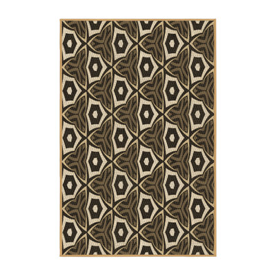 Tapis géométrique brun