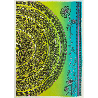 Demi-cercle Mandala | Aquarelle | Par Rashi Agrawal