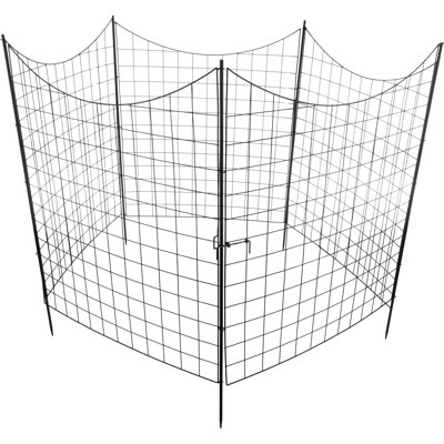 Clôture de jardin - Clôture pour chien de 39 po de hauteur ou barrière pour animaux - 4 panneaux + 1 barrière incluse