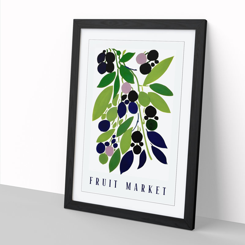 Olives Fruit Market Exhibition Vol.1 1 Piece Single Picture Frame Wall Art, 34cm H x 25cm W x 2cm D