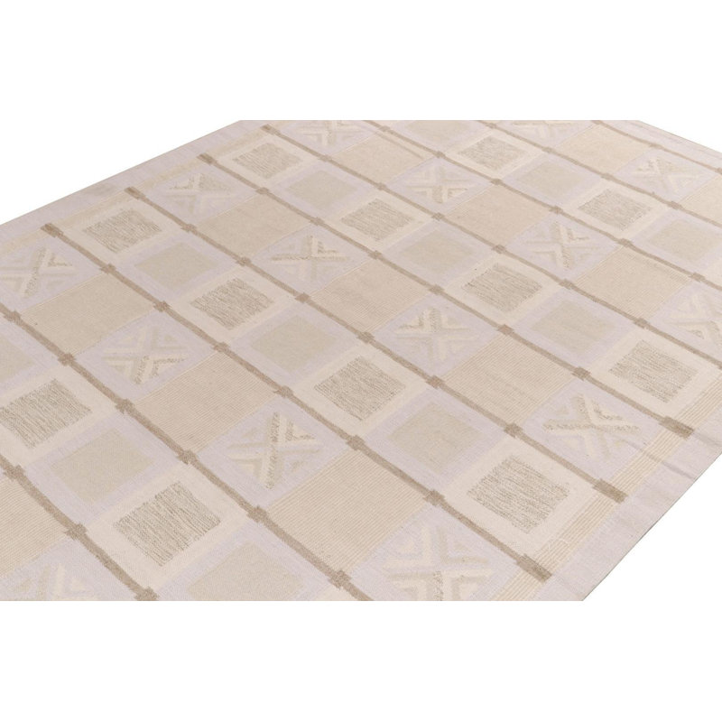 Scandinavian Wool Geometric Area Rug, Rectangle 8' x 10'