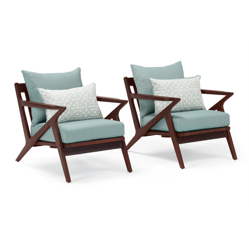 Chaise de patio Minhaj avec coussins Sunbrella, Toile spa Sunbrella®