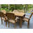 Rectangular Teak Solid Wood Outdoor Dining Table Umbrella Hole ,-270418600