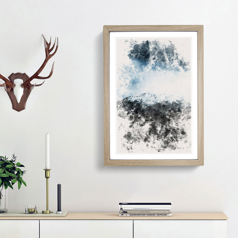 Snow Topped Mountain - Picture Frame Graphic Art Print, 33cm H x 24cm W x 2cm D, Oak Framed