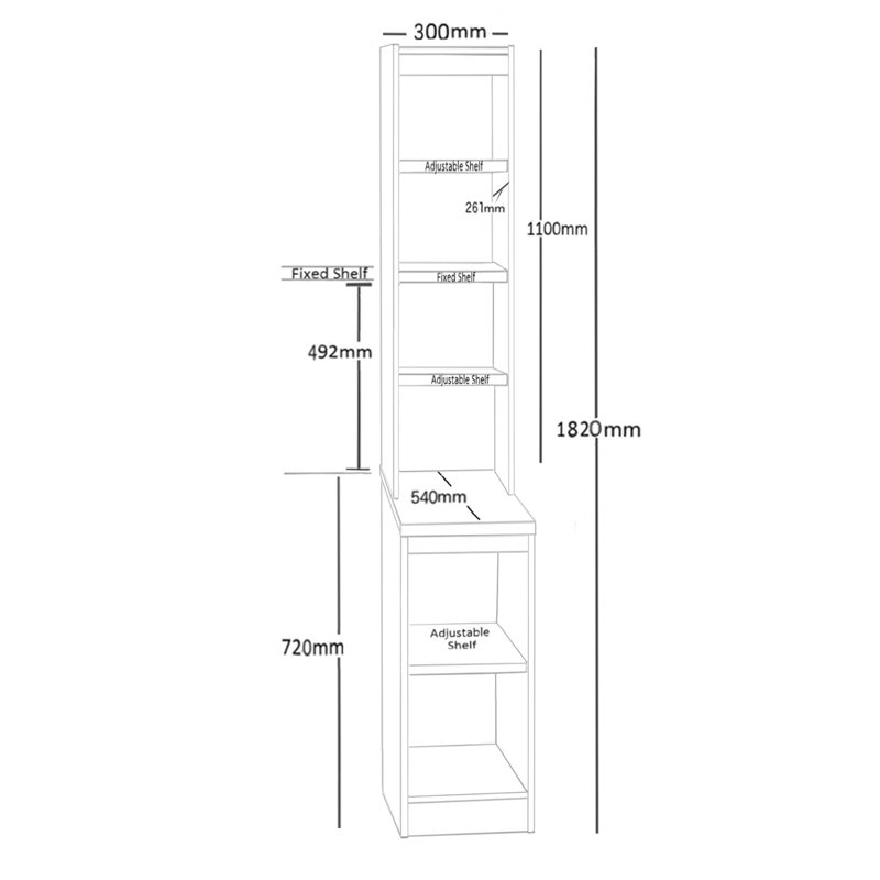 Brendaly 182cm H x 30cm W Standard Bookcase, White