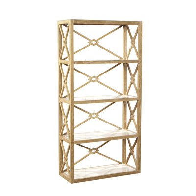 Bibliothèque étagère en marbre et en bois 71 niveaux H 71,75 po x l 35,75 po