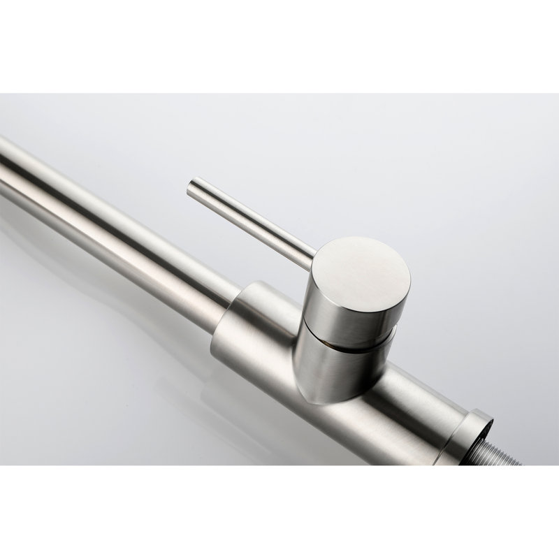 Robinet de cuisine escamotable en acier inoxydable, nickel brossé, 3 modes de sortie, robinet avec options d'eau, élégant