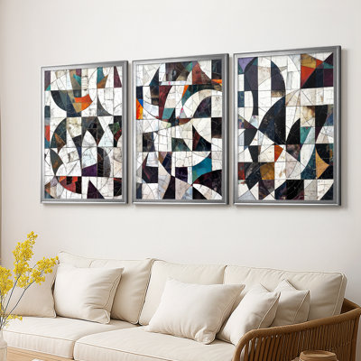 ABSTRACT Series LXI - Toile tendue avec châssis sur mesure - 3 pièces