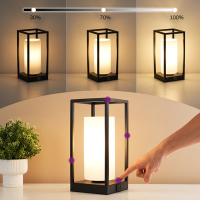 Lampe de table tactile avec port USB et ampoule à intensité variable incluse