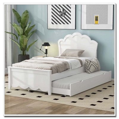 Wood Platform Bed with Headboard